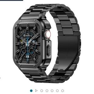 MioHHR Stainless Steel Band and Case Compatible with Apple Watch Band 49mm